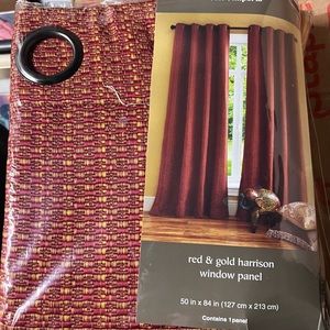 Pier 1 Curtains - Five 50x84 Red And Gold Harrison Panels - New